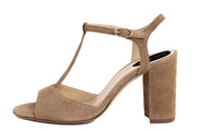 Sandali con tacco Donna In Pelle Beige